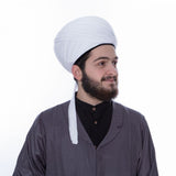 Hayreddin Barbarossa White and Black imamah, Kapudan Pasha Islamic Hat, Muslim Cap Sunnah Turban, Prayer Dress for Men