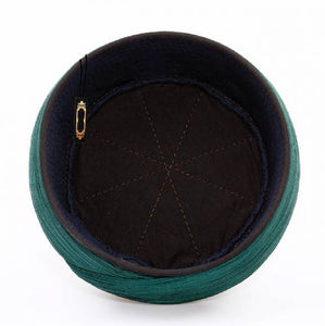 Handmade Black & Green Sarik, Pecinya, Sorban, imamah, Kufi Cap, Muslim Hat Hat Cap, Pagri, Skullcap, Ottoman Fez