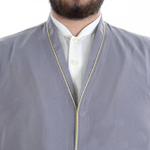S, M, L, XL, XXL Plain Mens Wear, Silver Grey Thobe, Galabiyya, Jubbah, islamic wear, Muslim tunic , Muslim Long Kurta - Muslim Clothes