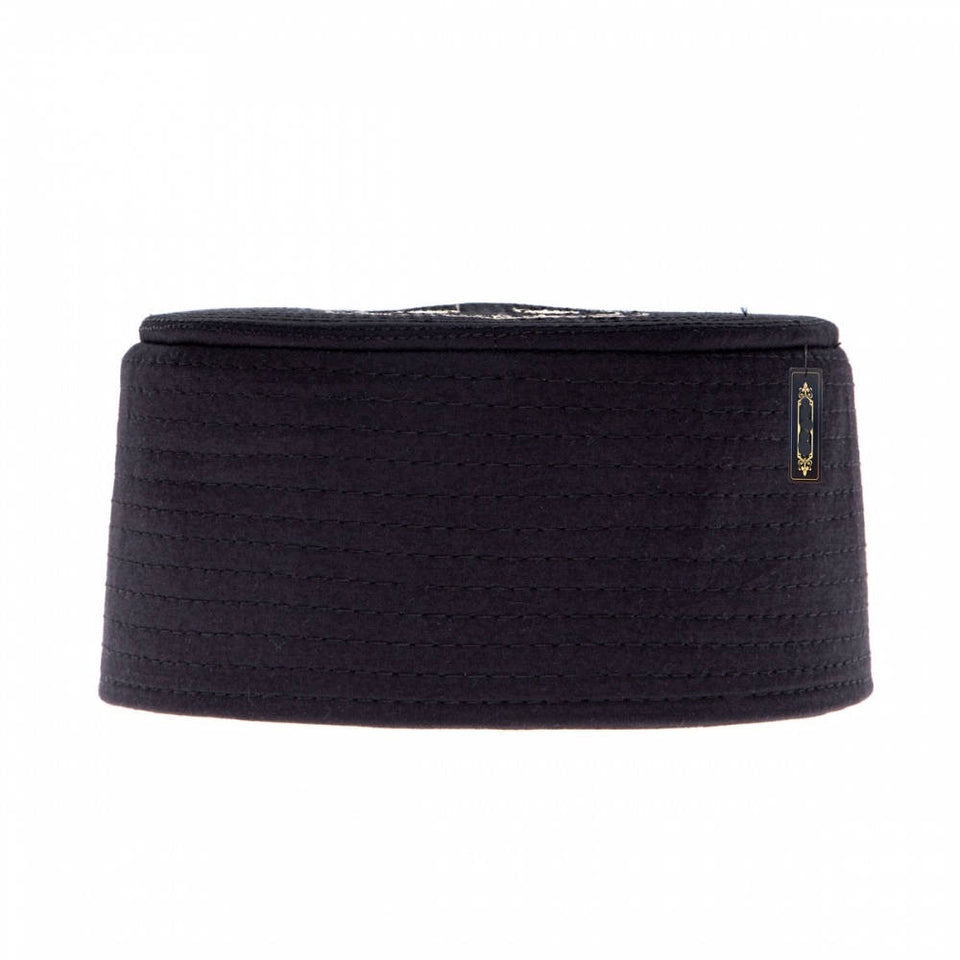 Black Nalain Kufi - Prayer Hat Takke - Men Kufi - Sunnah Wear - Muslims Hat- Taqiyah - embroidered prayer hat - Mens Cap - Nalin Takke