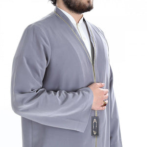S, M, L, XL, XXL Plain Mens Wear, Silver Grey Thobe, Galabiyya, Jubbah, islamic wear, Muslim tunic , Muslim Long Kurta - Muslim Clothes