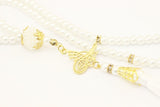 White Misbahas, prayer beads with letter, Islamic Prayer Beads 99 Misbaha, Masbaha, Tasbih, 6mm beads, Tasbeeh with Letter, TSSI