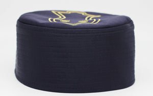 Dark Blue Nalain Kufi, Prayer Hat Takke, Men Kufi, Sunnah Wear, Muslims Hat, Taqiyah, embroidered prayer hat, Mens Cap, Standard Kufi, FTTH