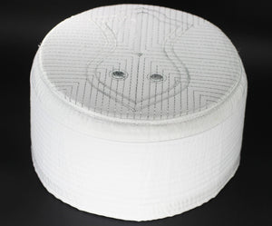 White&Silver embroidered Nalain Taqiyah, Sunnah Wear, muslim hat, Muslim cap, Islamic gift, koofi, Prayer Hat, Men Kufi, Crochet Kufi, WHTB