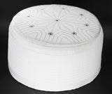 White Taqiyah with 9 holes, Sunnah Wear, muslim hat, Muslim cap, Islamic gift, koofi, Prayer Hat, Men Kufi, Crochet Kufi, Imamah, WHTB