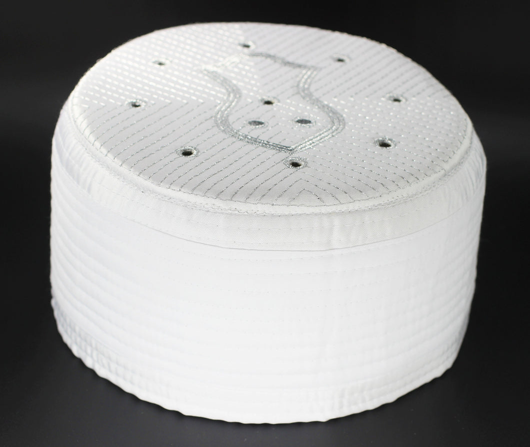 White Nalain Taqiyah with holes, Sunnah Wear, muslim hat, Muslim cap, Islamic gift, koofi, Prayer Hat, Men Kufi, Crochet Kufi, WHTB