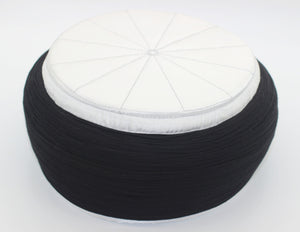 Handmade White&Black Sarik, imamah sarik, Kufi Cap, Muslim Men's Hat Cap, Skullcap, Classic Imamah, Islamic Hat, Muslim hat, kofi
