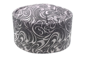 New Model Handmade Rigid Silver Muslim Kufi Hat Taqiya Takke Peci Prayer Cap, Turkish Muslim Islamic Hat Skull Cap