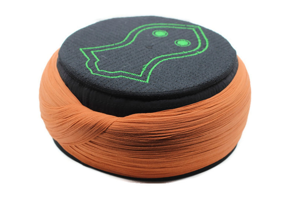 Handmade Black & Orange Sarik, Takke, Islam Prayer Hat with The Nalayn Black Kofi, Kufi Cap, صلاة, Muslim Men's Hat Cap, Skul cap