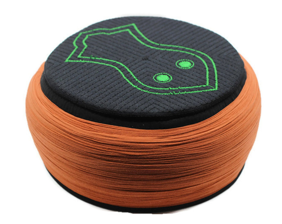 Handmade Black & Orange Sarik, Takke, Islam Prayer Hat with The Nalayn Black Kofi, Kufi Cap, صلاة, Muslim Men's Hat Cap, Skul cap