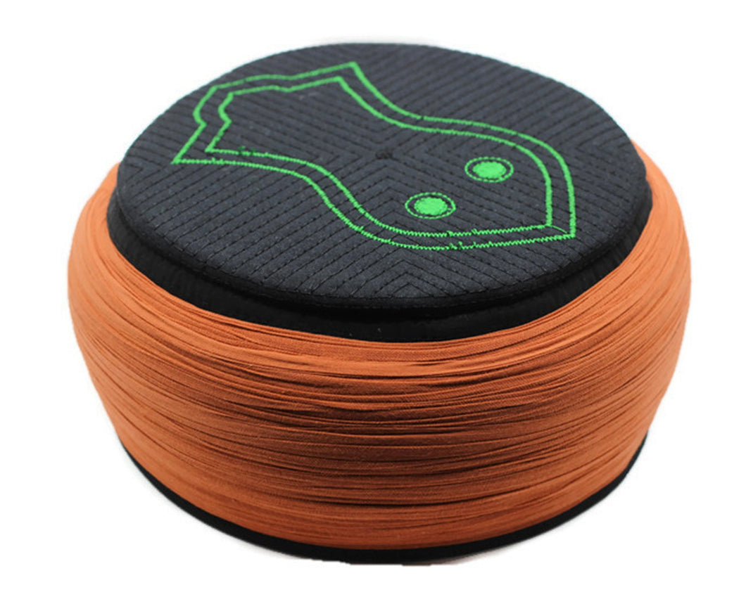 Handmade Black & Orange Sarik, Takke, Islam Prayer Hat with The Nalayn Black Kofi, Kufi Cap, صلاة, Muslim Men's Hat Cap, Skul cap