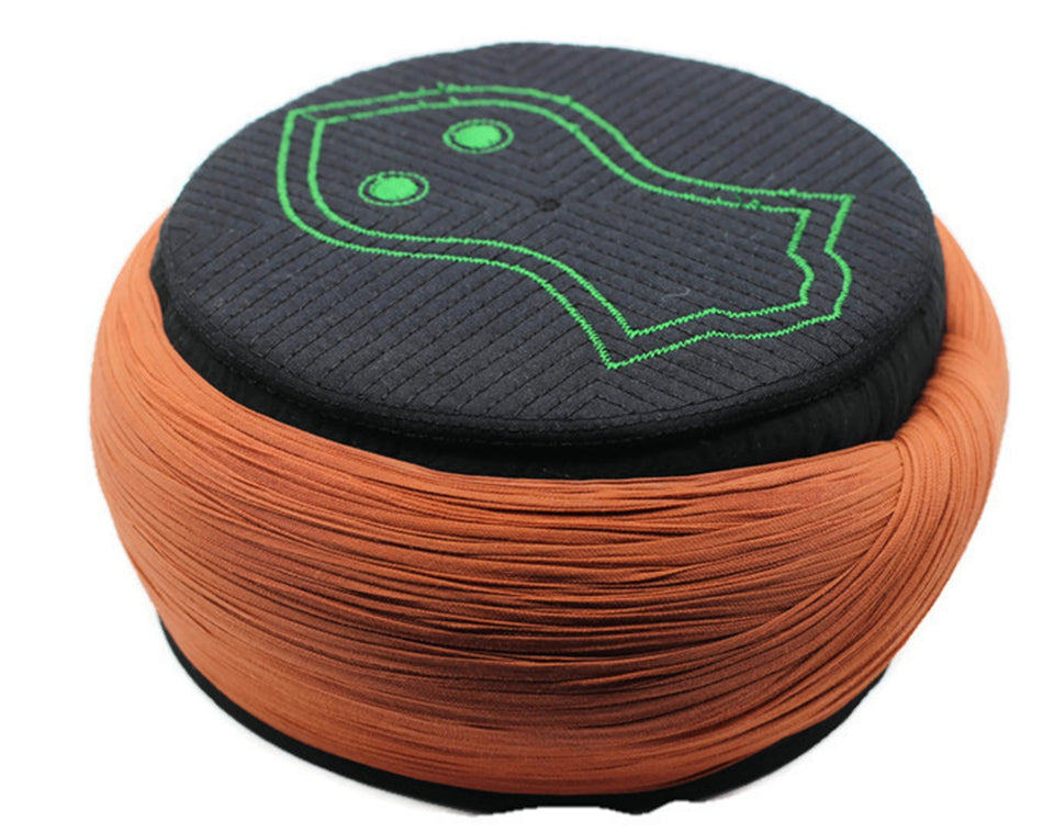 Handmade Black & Orange Sarik, Takke, Islam Prayer Hat with The Nalayn Black Kofi, Kufi Cap, صلاة, Muslim Men's Hat Cap, Skul cap