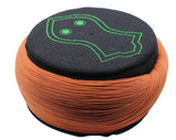 Handmade Black & Orange Sarik, Takke, Islam Prayer Hat with The Nalayn Black Kofi, Kufi Cap, صلاة, Muslim Men's Hat Cap, Skul cap