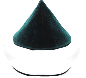Handmade Green Naqshbandi Cap, Cyprus Imamah, Unique Islamic Art, Imam Pagri Islamic Men's Head Wear