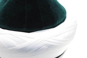 Handmade Green Naqshbandi Cap, Cyprus Imamah, Unique Islamic Art, Imam Pagri Islamic Men's Head Wear