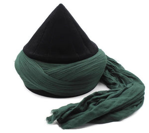 Handmade Naqshbandi Cap, Black Cyprus Imamah, Unique Islamic Art, Imam Pagri Islamic Men's Head Wear
