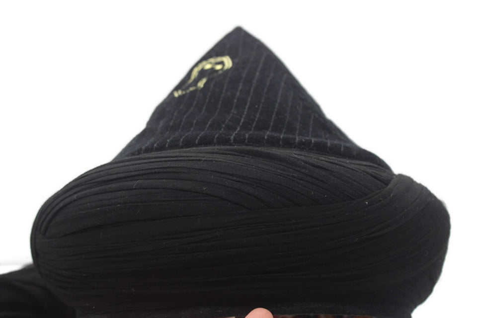 Black Mens Haqqani Imamah, Cyprus Style Islamic Cap, Unique Islamic Art, Haqqani Sufi Order, Islamic Men's Head Wear