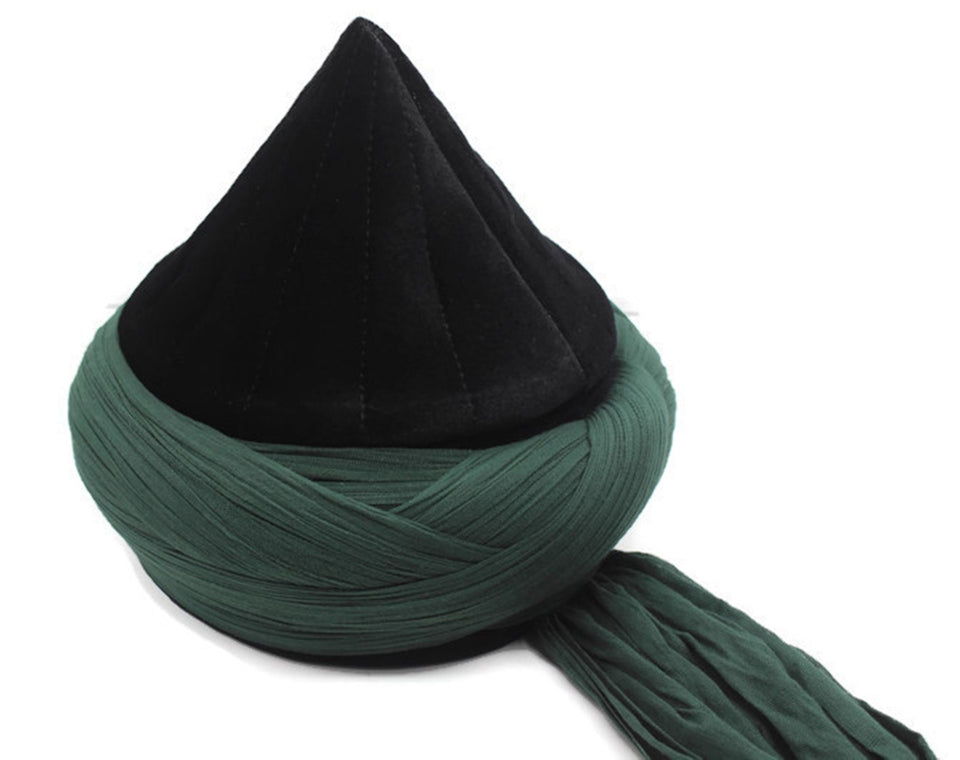 Handmade Naqshbandi Cap, Black Cyprus Imamah, Unique Islamic Art, Imam Pagri Islamic Men's Head Wear