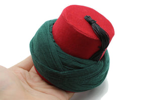 Handmade Miniature Imamahs, Green Mini Little Fez, Moorish Fez, Islamic Home Decor, Eid Gift