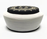 Handmade Black Nalain Embroidery Imamah, Unique Islamic Art, Imam Pagri Imama Emama Islamic Men's Head Wear