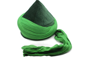 Green Mens Haqqani Imamah, Cyprus Style Islamic Cap, Unique Islamic Art, Haqqani Sufi Order, Islamic Men's Head Wear