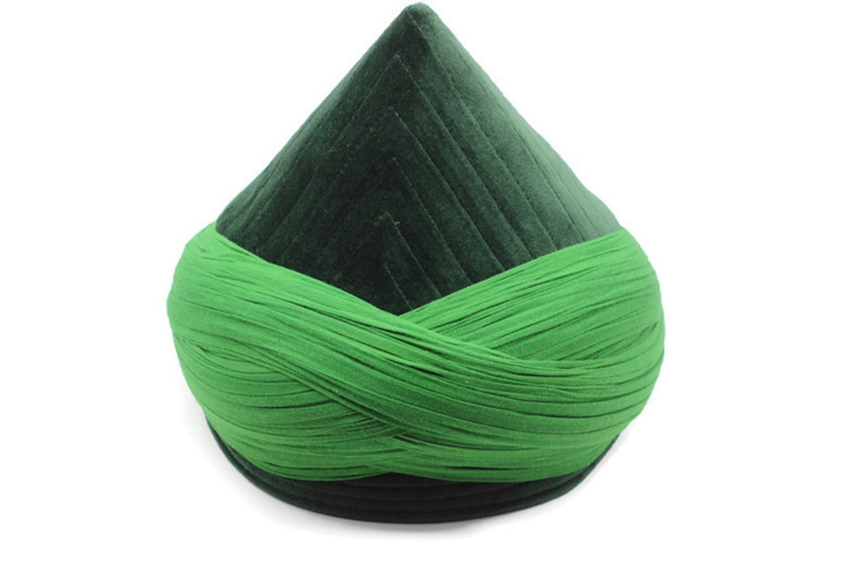 Green Mens Haqqani Imamah, Cyprus Style Islamic Cap, Unique Islamic Art, Haqqani Sufi Order, Islamic Men's Head Wear
