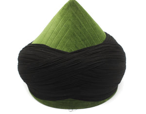 Light Green Mens Haqqani Imamah, Cyprus Style Islamic Cap, Unique Islamic Art, Haqqani Sufi Order, Islamic Men's Head Wear