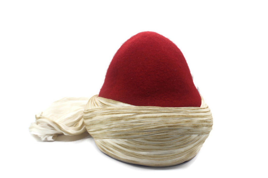 Handmade Yunus Emre Imamah, Unique Islamic Art, Imam Pagri Imama Emama Islamic Men's Head Wear, Genuine Felt Hat