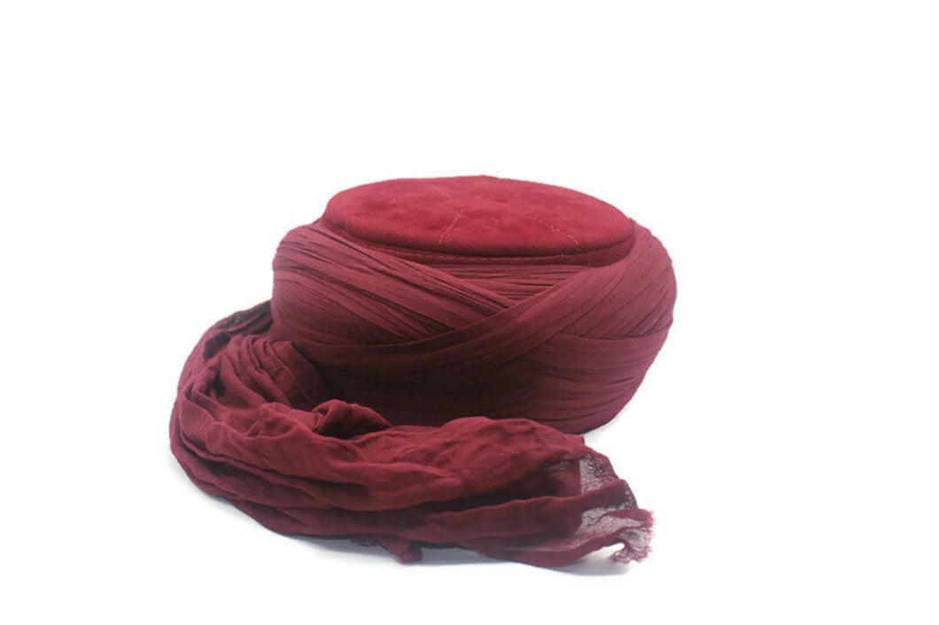Saladin Bordeaux Syrian Style Imamah, Unique Islamic Art, Imam Pagri Imama, Muslim Hat, Sunnah Cap, Prayer Hat, Islamic Gift