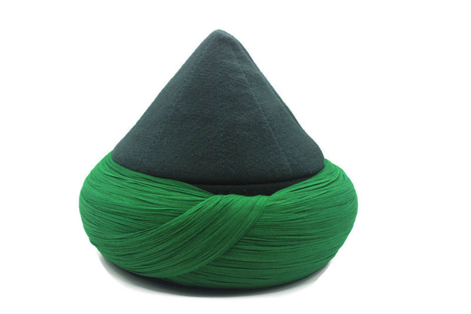 Handmade Green-Green Naqshbandi Cap, Cyprus Imamah, Unique Islamic Art, Ceremony Cap, Imam Pagri Islamic Men's Head Wear