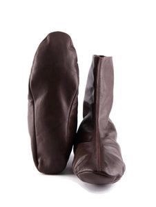 Womens Calfskin Slippers | Brown Leather House Shoes | Leather Boots | Winter Socks | Leather Socks | Sandals | Barefoot Slipper Seers