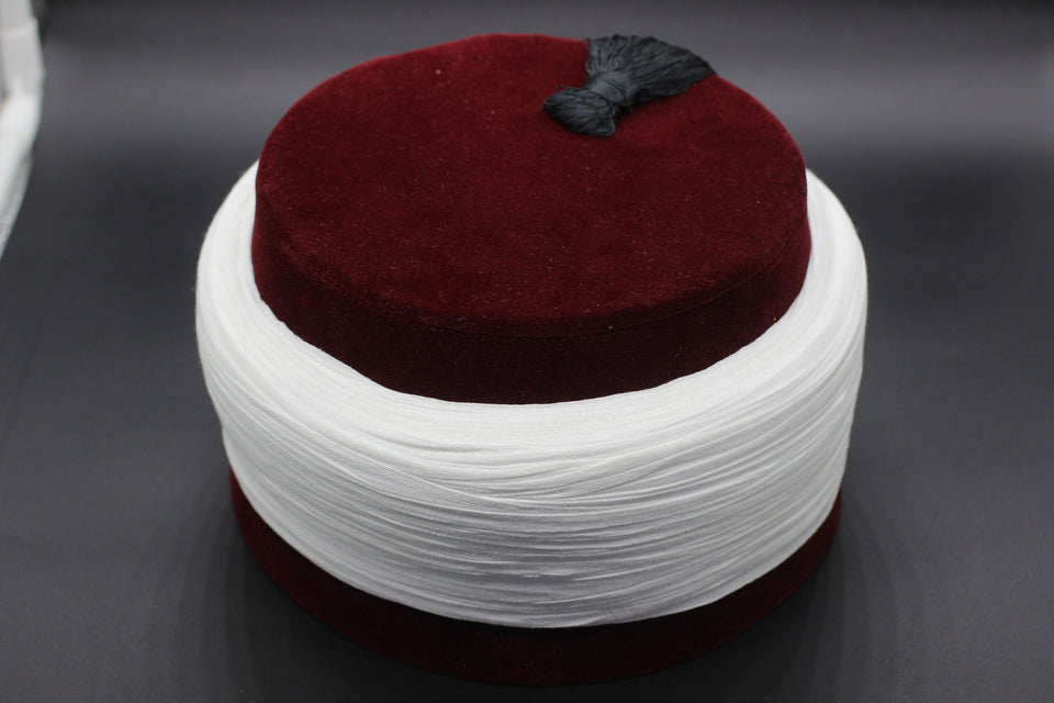 Shaykh Muhammad Said Ramadan al Bouti Imamah, Egyptian Turkish Red Fez Tarboush Hat Black Tassel