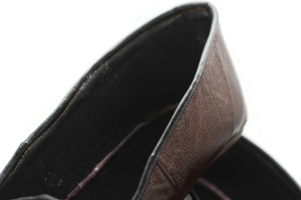 Lux Genuine Leather Bordeaux Feet Warmer with Men Size | Winter Socks |Winter Shoes | Unisex House Slippers | Handmade Leather Socks