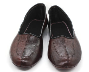 Lux Genuine Leather Bordeaux Feet Warmer with Men Size | Winter Socks |Winter Shoes | Unisex House Slippers | Handmade Leather Socks