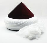 Bordeaux Mens Haqqani Imamah, Cyprus Style Islamic Cap, Unique Islamic Art, Haqqani Sufi Order, Islamic Men's Head Wear