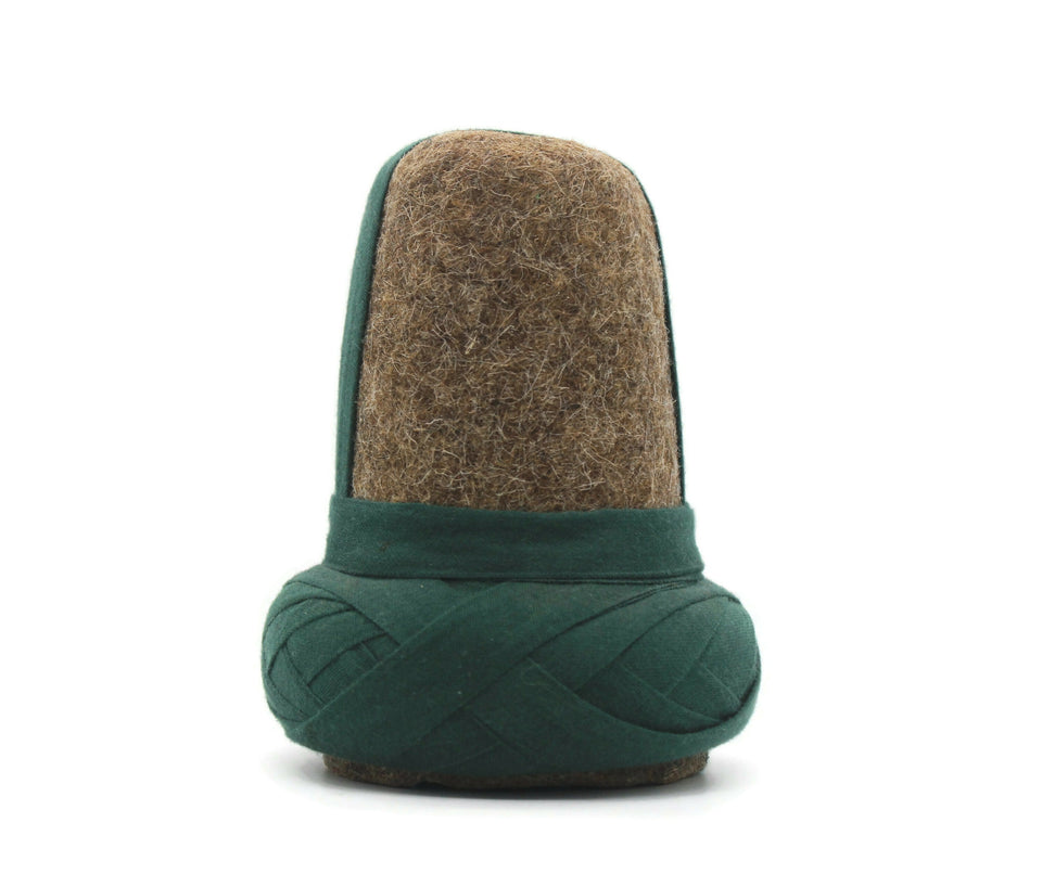 Genuine Handmade Sufi Whirling Dervish Hat, MINI Mawlawiyya Cap, Original Turban Hat DESTAR, Islamic Table Ornaments