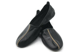 Genuine Leather Black Babouche Slippers Handmade from Soft Leather, Traditional babouche slippers, MENS traditional shoes, Home Shoes