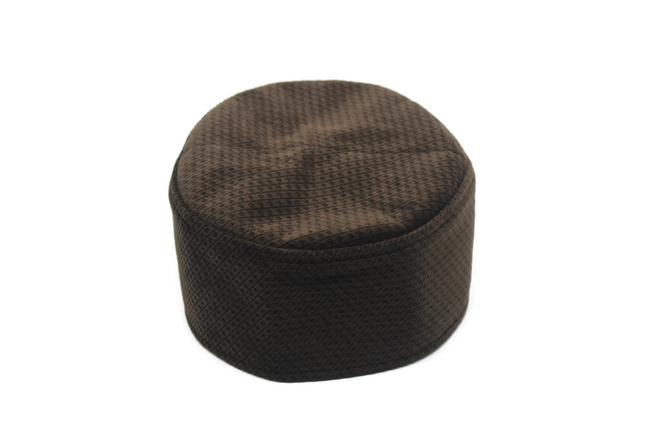 Brown Kufi Hat, Mens Islamic Hat, Soft Kufi Hat for Muslims, Travel Style Foldable Prayer Hat