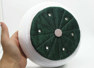 Handmade Green Velvet Imamah, Unique Islamic Art, Imam Pagri Imama Emama Islamic Men's Head Wear
