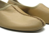 Genuine Leather Cream Babouche Slippers Handmade from Soft Leather, Traditional babouche slippers, MENS traditional shoes, Home Shoes