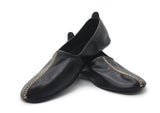 Genuine Leather Black Babouche Slippers WOMEN SIZE Handmade from Soft Leather, Traditional babouche slippers, Home Shoes