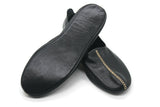 Genuine Leather Black Babouche Slippers Handmade from Soft Leather, Traditional babouche slippers, MENS traditional shoes, Home Shoes