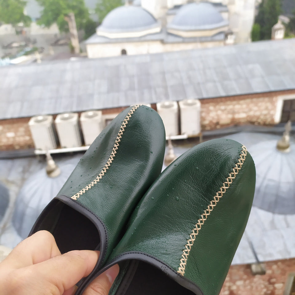 Genuine Leather Womens Babouche Slippers Handmade from Soft Leather, Traditional babouche slippers, Unisex traditional shoes, Home Shoes