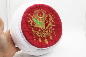 Handmade Ottoman Coat of Arms Embroidery Imamah, Unique Islamic Art, Imam Pagri Imama Emama Islamic Men's Head Wear