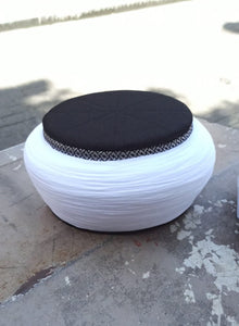 Handmade Black & White Sarik, Pecinya, Sorban, imamah, Kufi Cap, Muslim Men's Hat Cap, Pagri, Skullcap, Ottoman Fez