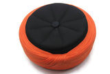 Ahli Tariq Orange & Black 6 m Cloth islamic wear Kufi imamah with holes, Skull Cap taqiyyah hat, Handmade Imamah Sharif, Muslim skullcap