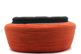 Ahli Tariq Orange & Black 6 m Cloth islamic wear Kufi imamah with holes, Skull Cap taqiyyah hat, Handmade Imamah Sharif, Muslim skullcap