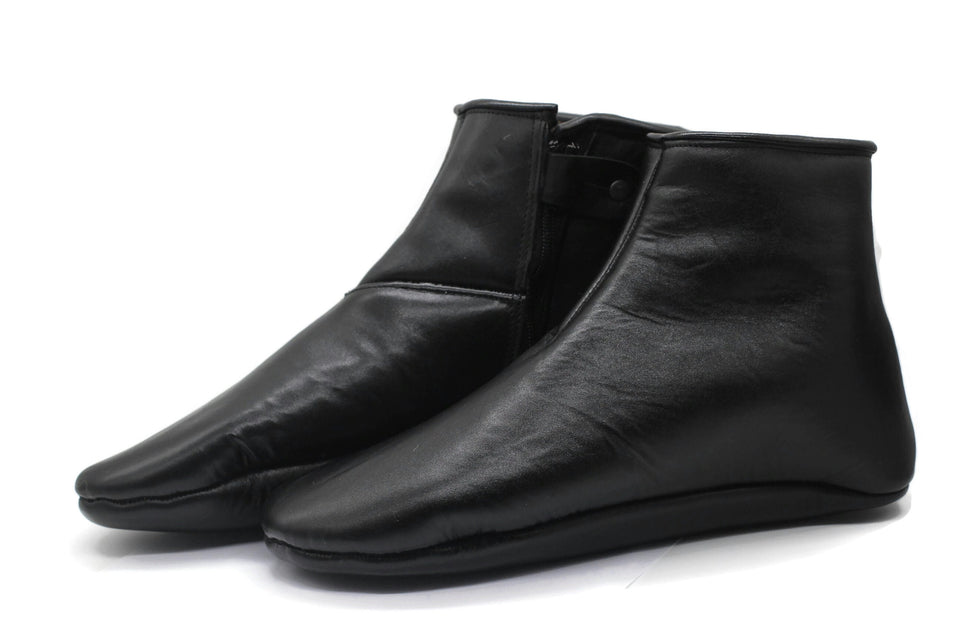 Genuine Lamb Fur Leather Slippers, Thicker Leather Feet Warmer, Mens Winter socks, Indoor Slippers, Khuffain, Wudu Socks, Home Shoes