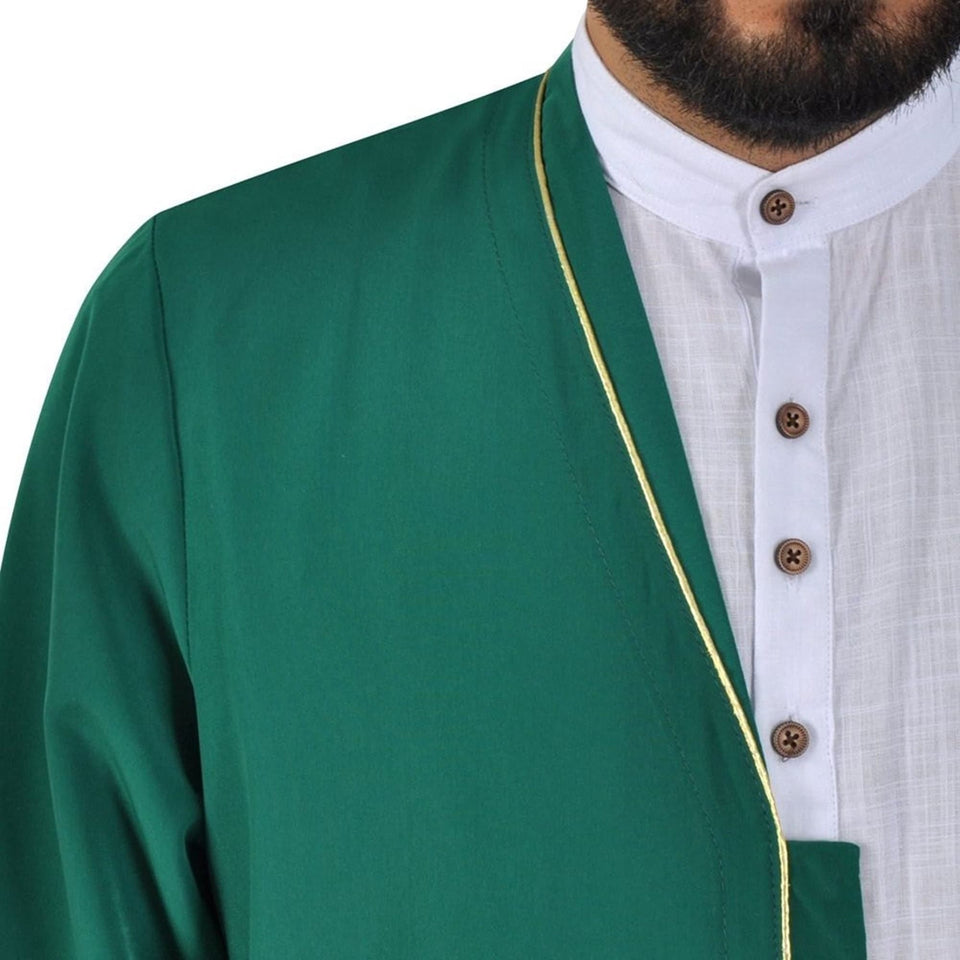 Muslim Long Kurta - S, M, L, XL, XXL Plain Mens Wear, Green Thobe, Galabiyya, Jubbah, islamic wear, Muslim Clothes, Islamic Gift