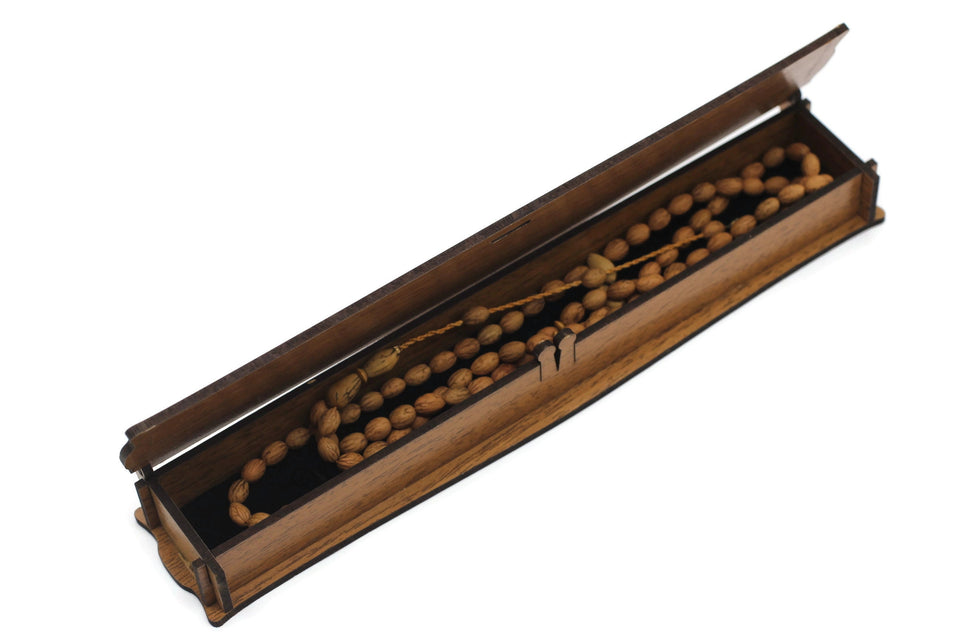 Genuine Olive Seeds Tasbih, 99 Beads Olive Seeds Prayer Beads Misbahas for Daily Dhikr, Olive Wood Beads, Olive Seed Tasbih